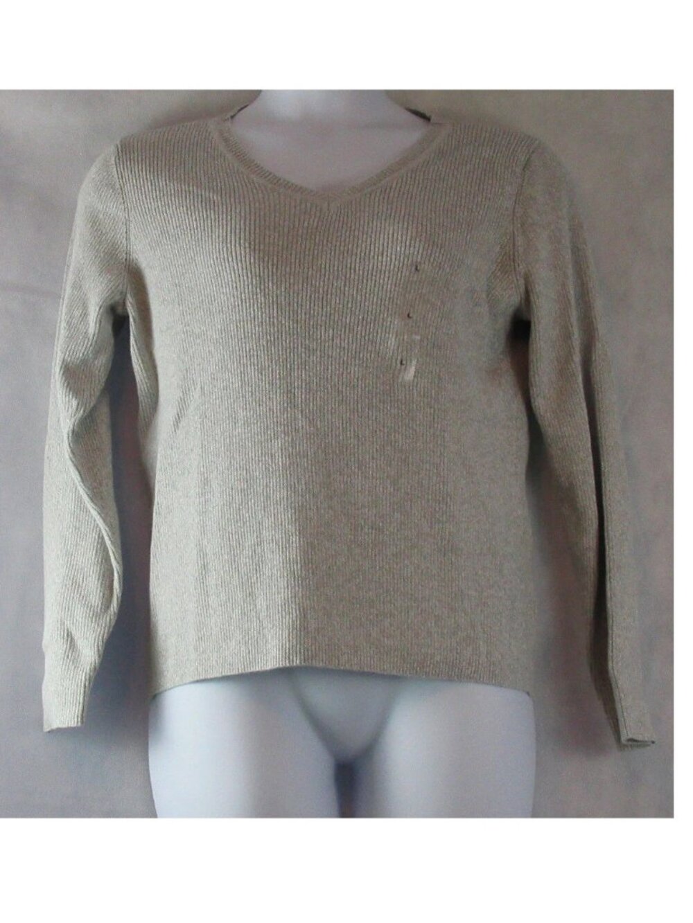 Karen Scott Women's Marled Ribbed Knit Pullover Sweater, Smokey Gray, Large